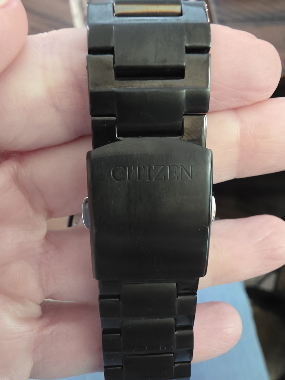 Citizen Eco-Drive Men's Black Chronograph Watch Navy Blue Dial (Brand NEW) - Picture 7 of 11